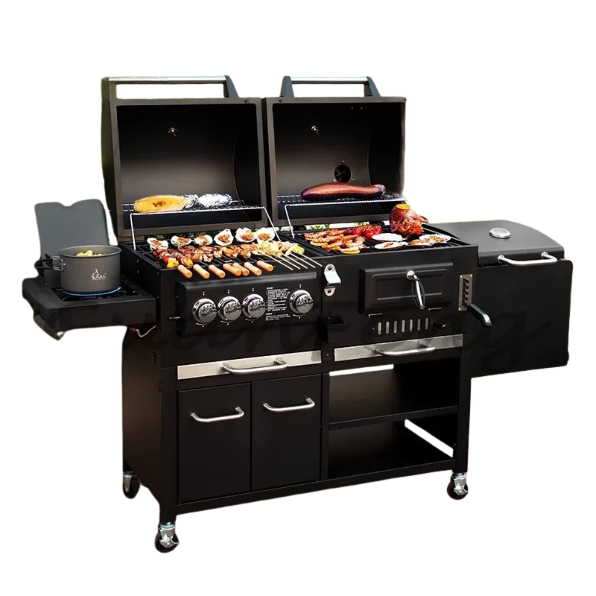 Professional gas and charcoal grill