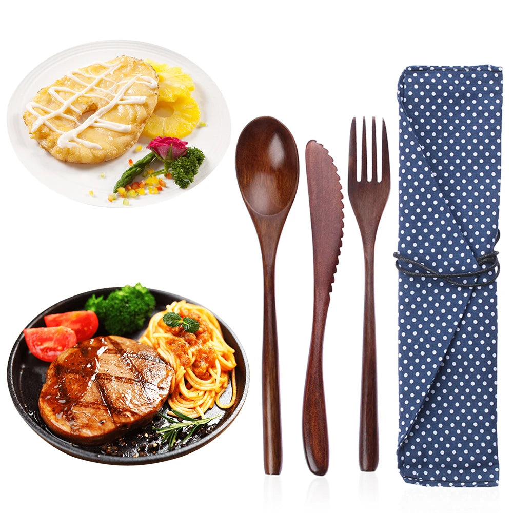 Bamboo cutlery set