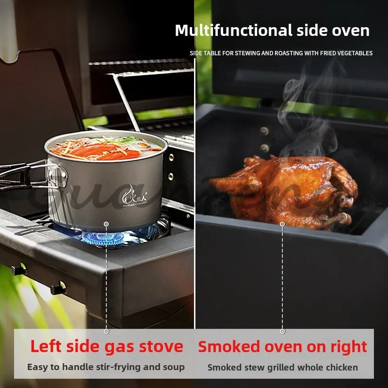 Professional gas and charcoal grill