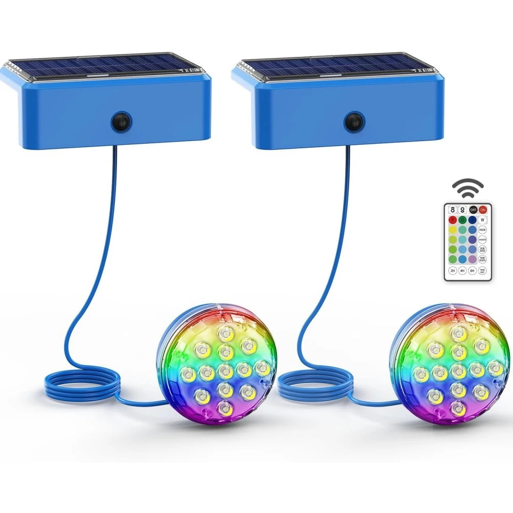 Solar underwater pool light with remote control