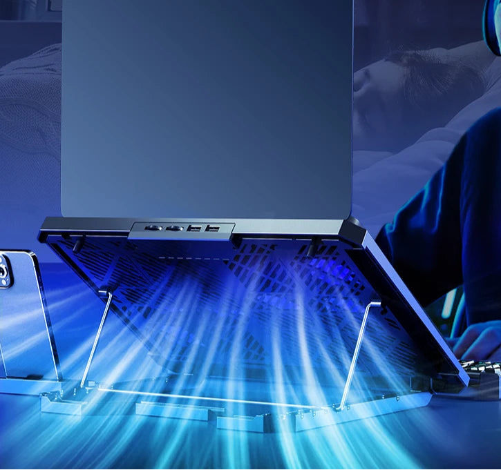 Laptop cooling pad with 12 fans