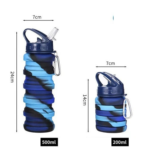 Foldable silicone drinking bottle