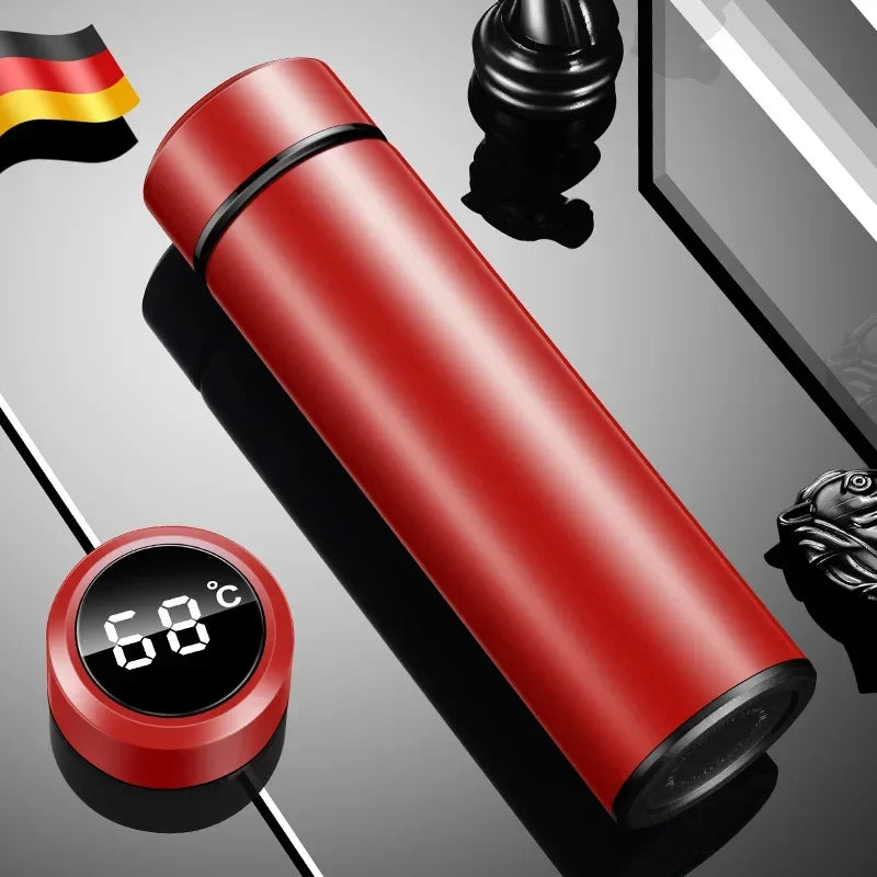 Thermos bottle with temperature display