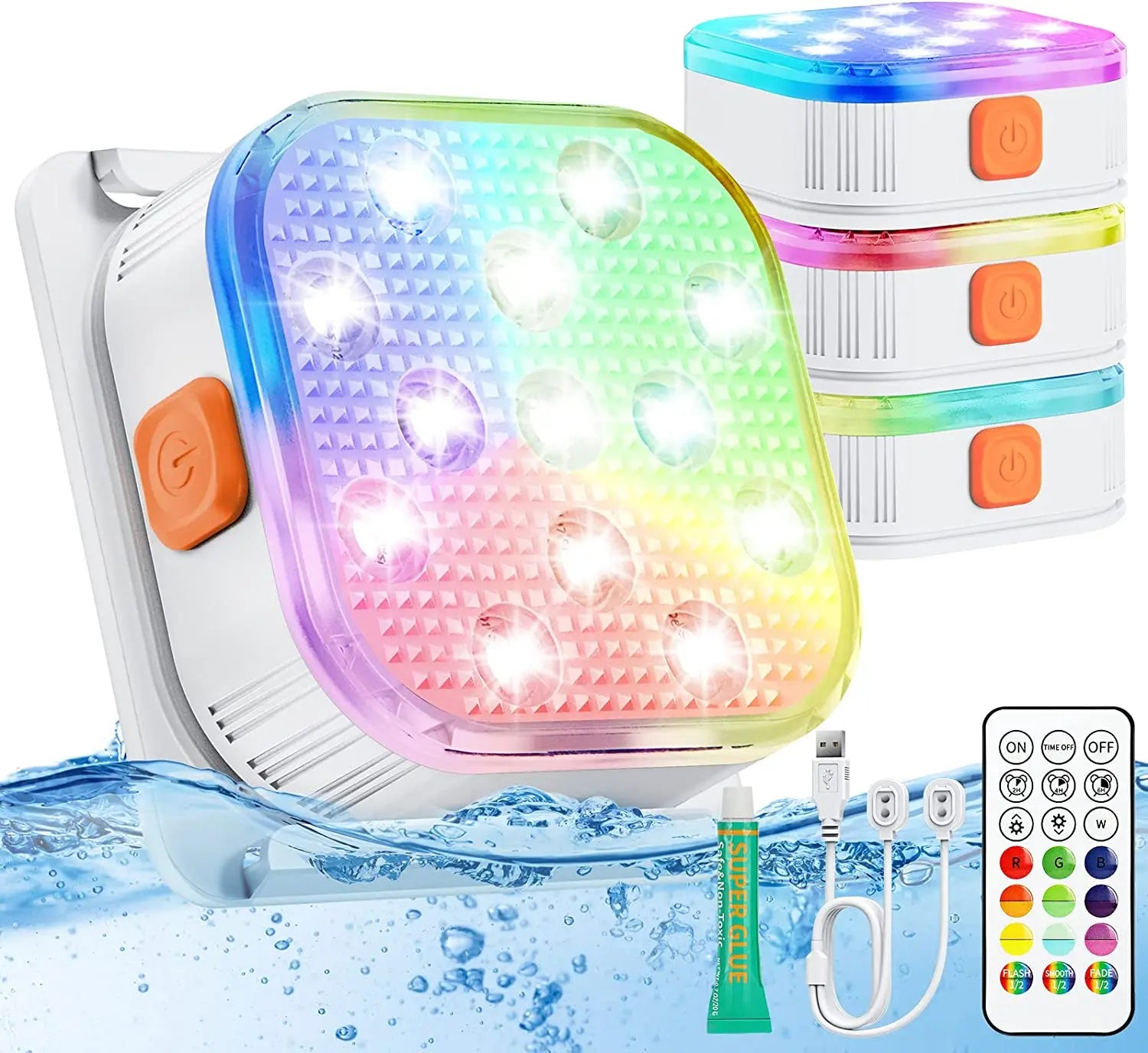 Rechargeable LED pool light with remote control