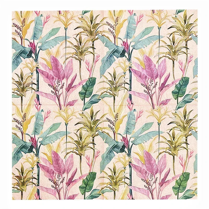 Flower motif paper napkins