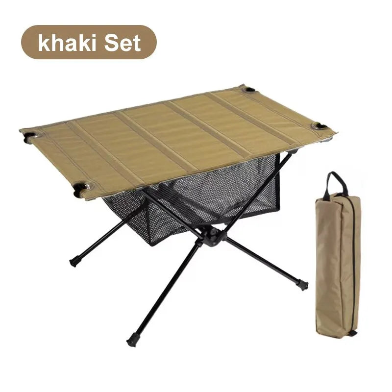 Foldable camping table made of aluminum