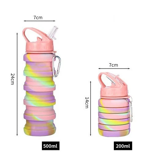 Foldable silicone drinking bottle
