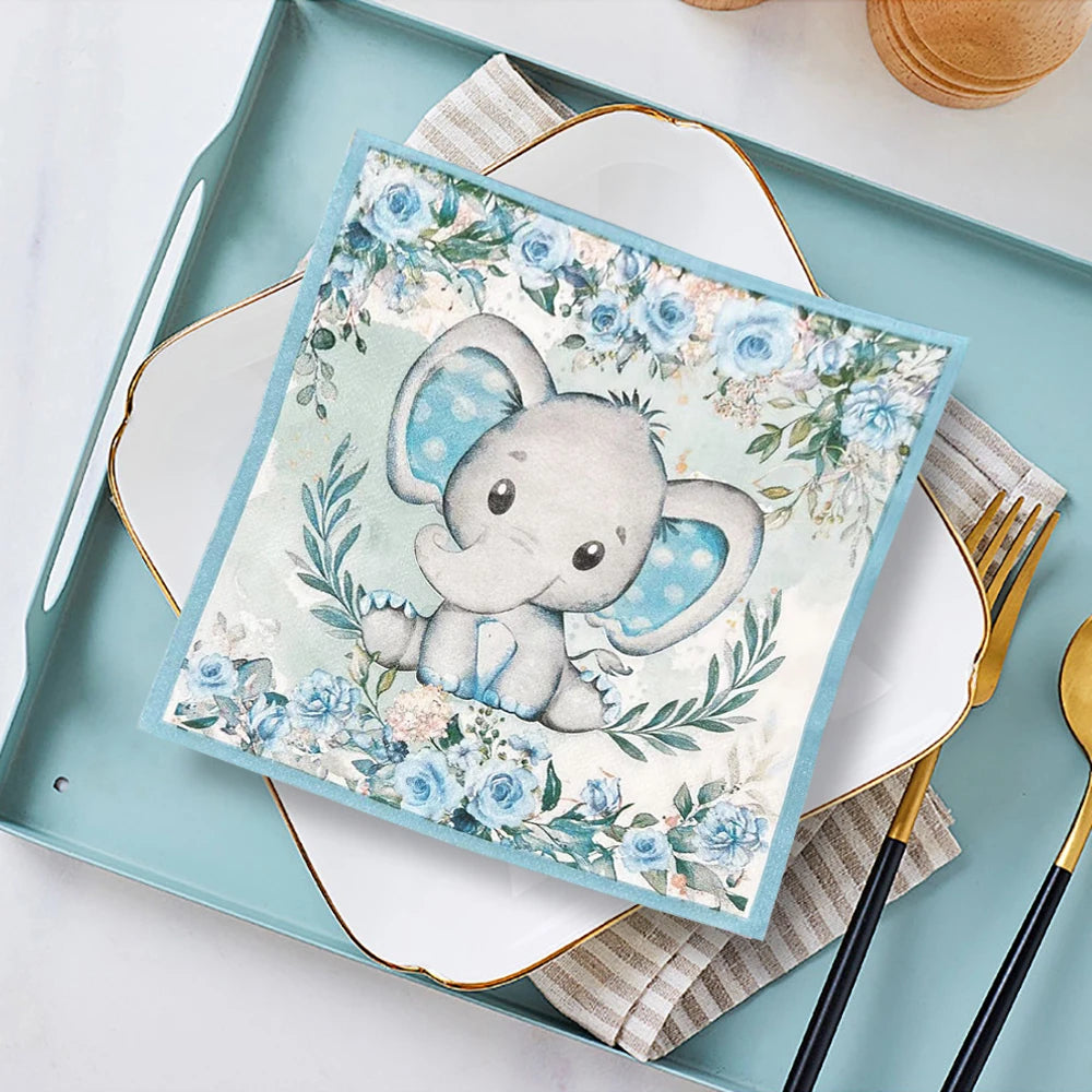 Cute elephant napkins 20 pieces