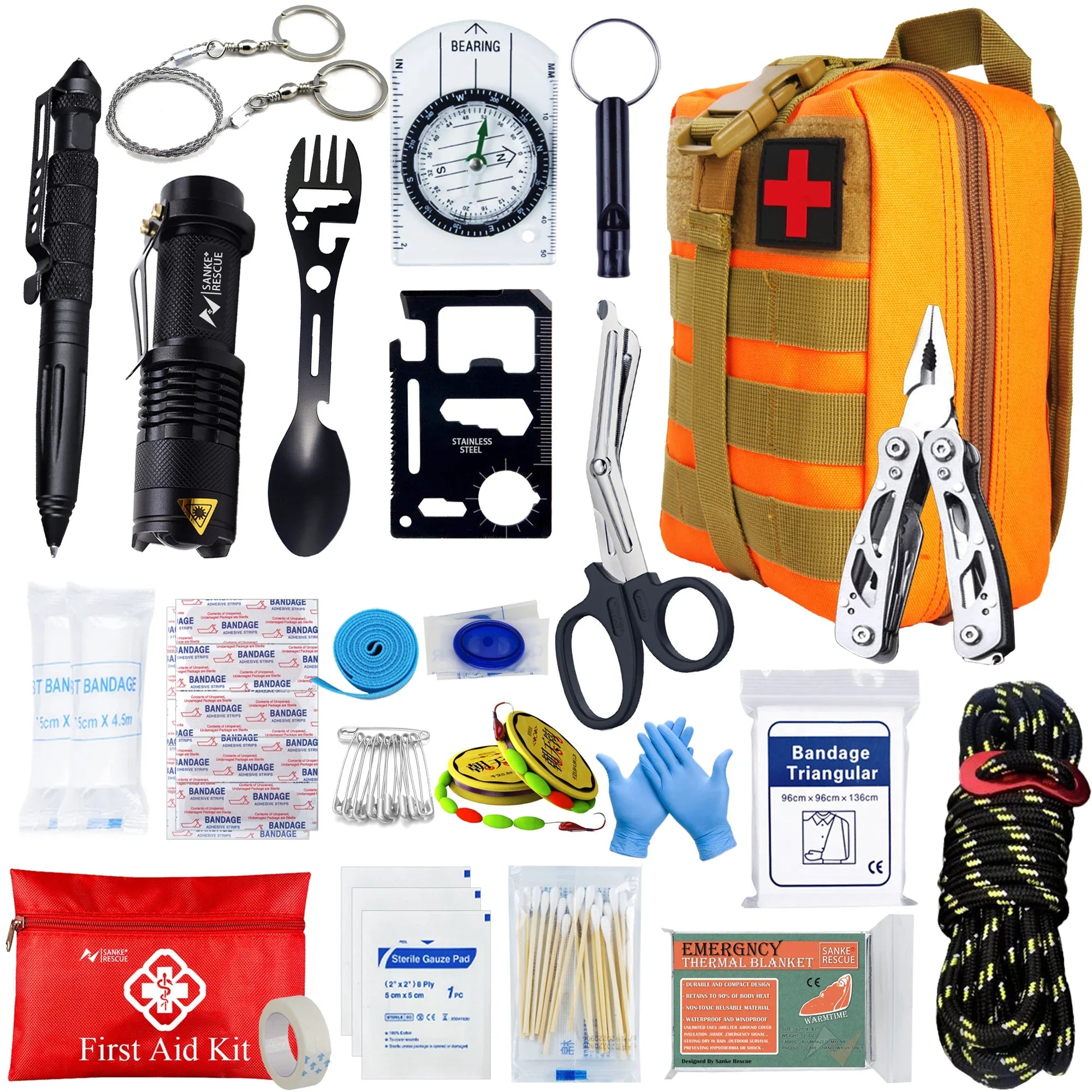 Survival &amp; First Aid Kit 24-in-1