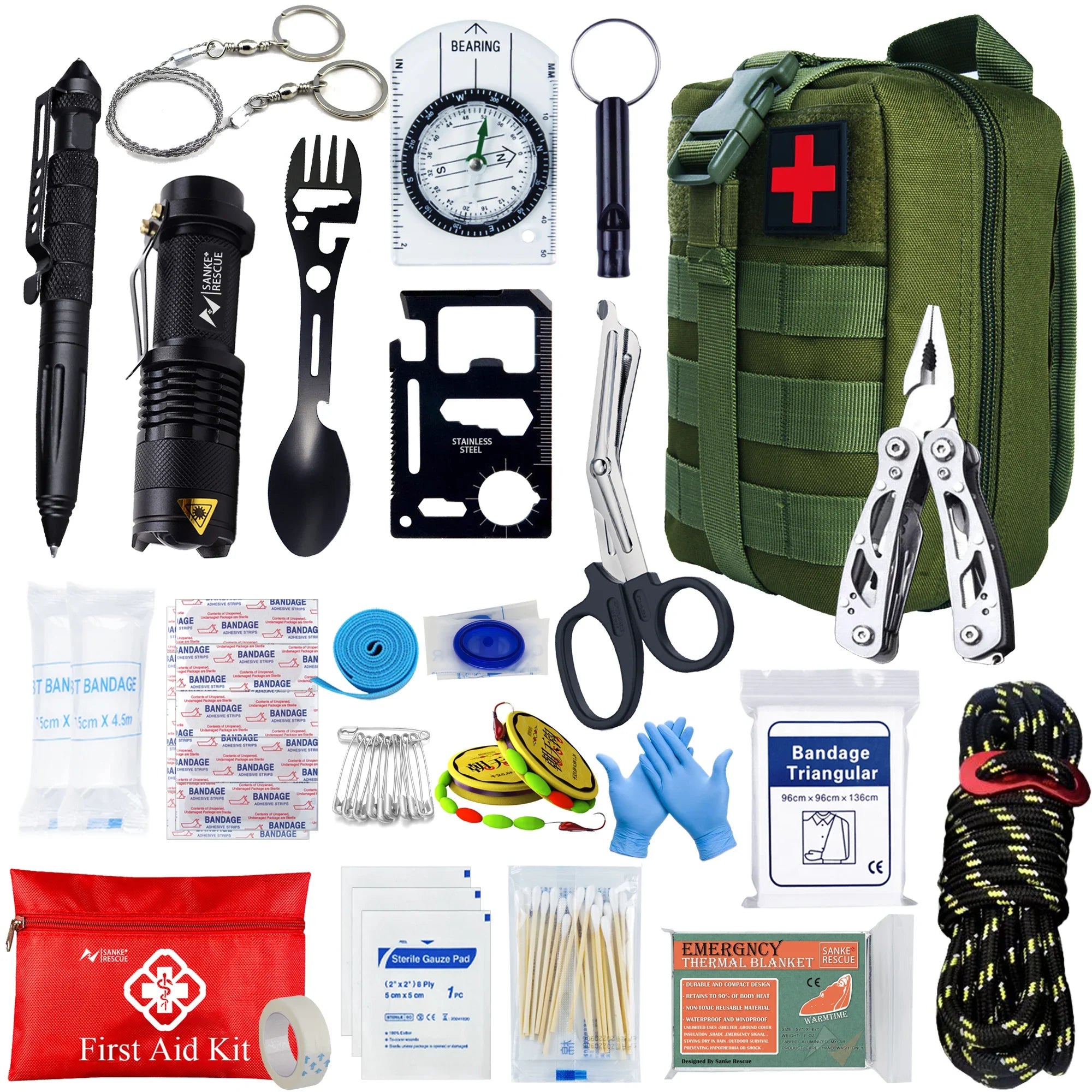 Survival &amp; First Aid Kit 24-in-1