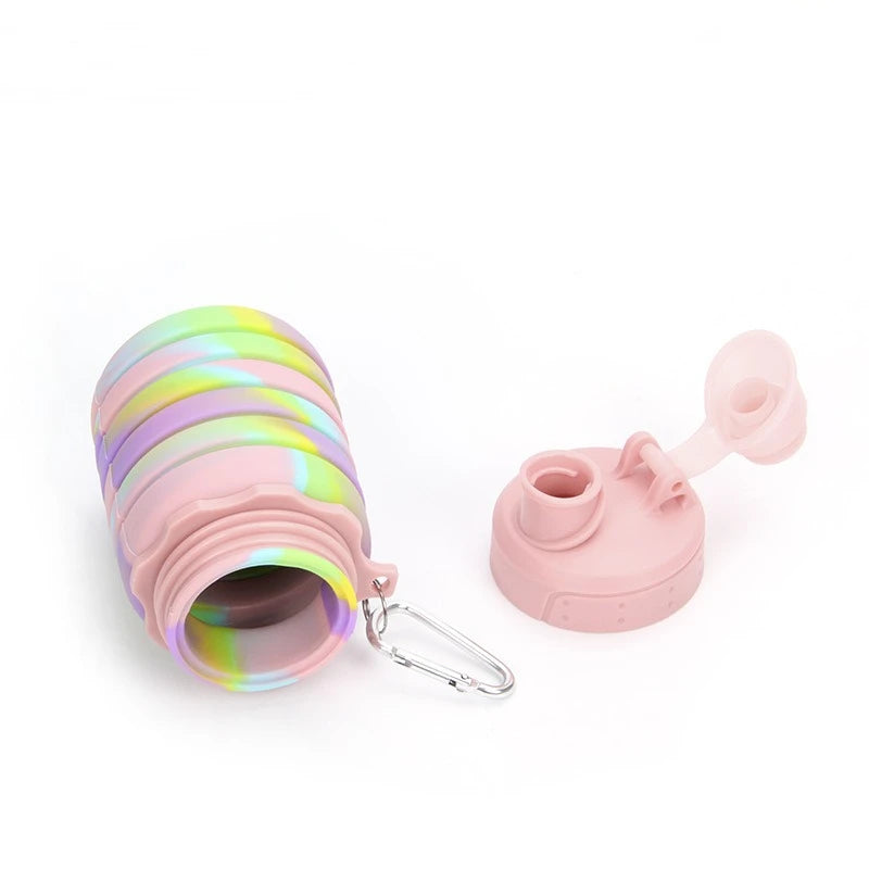Foldable silicone drinking bottle