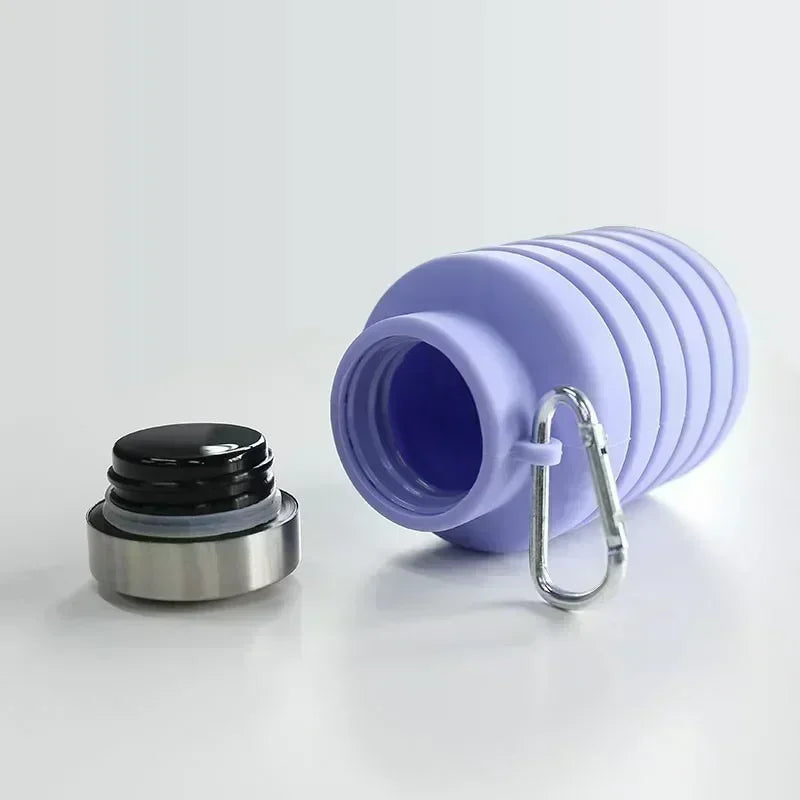 Foldable silicone drinking bottle