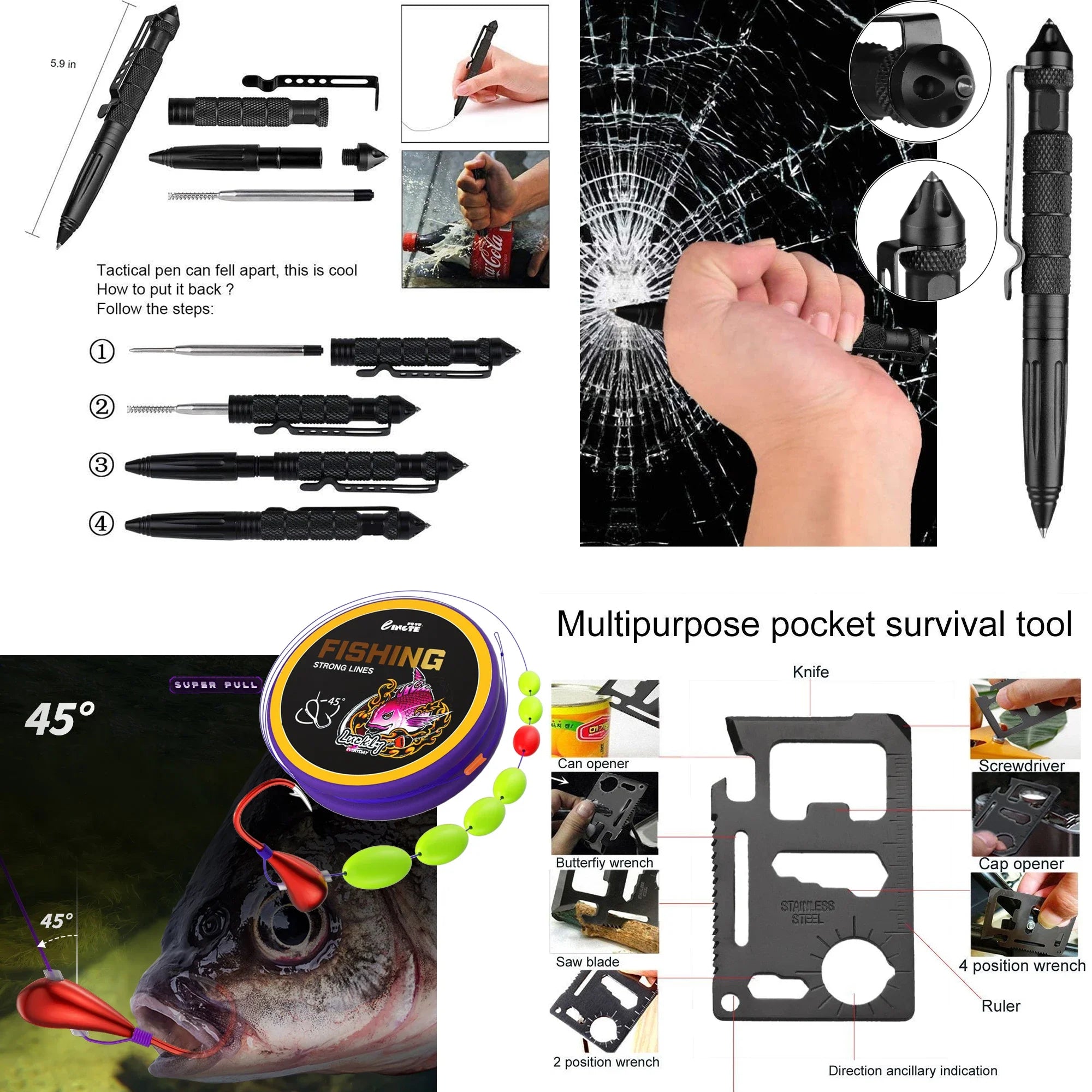Survival &amp; First Aid Kit 24-in-1