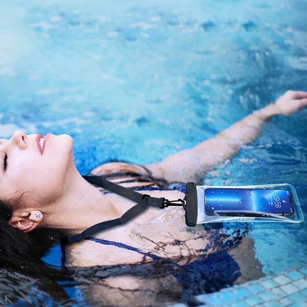 Waterproof smartphone case with carrying strap (21x11cm)