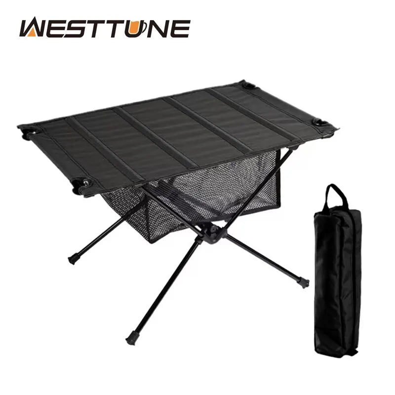 Foldable camping table made of aluminum