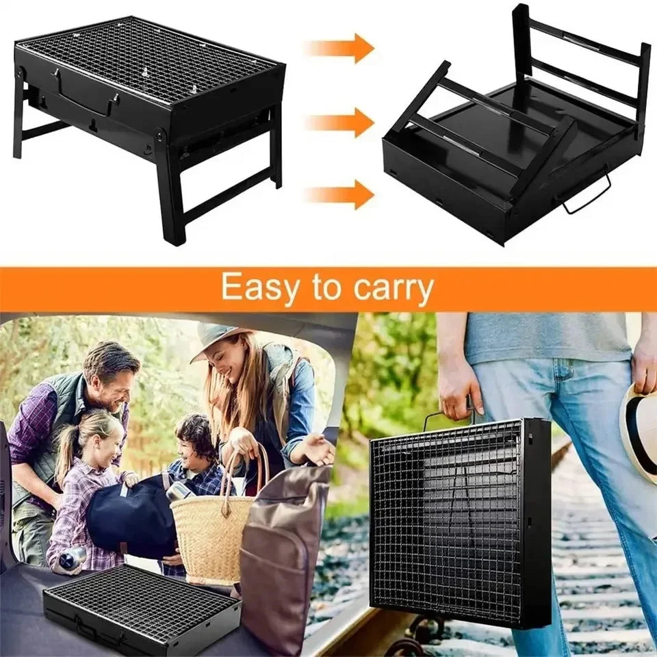 Portable mini charcoal grill made of stainless steel