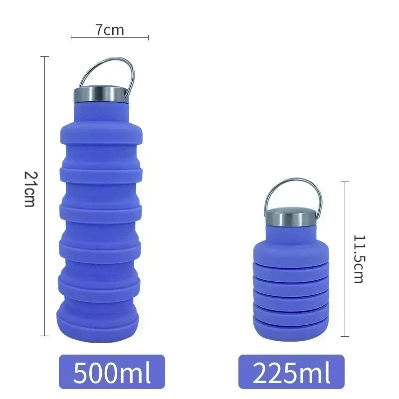 Foldable silicone drinking bottle