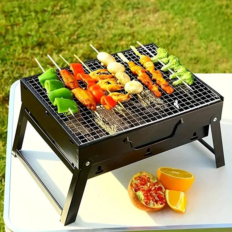Portable mini charcoal grill made of stainless steel