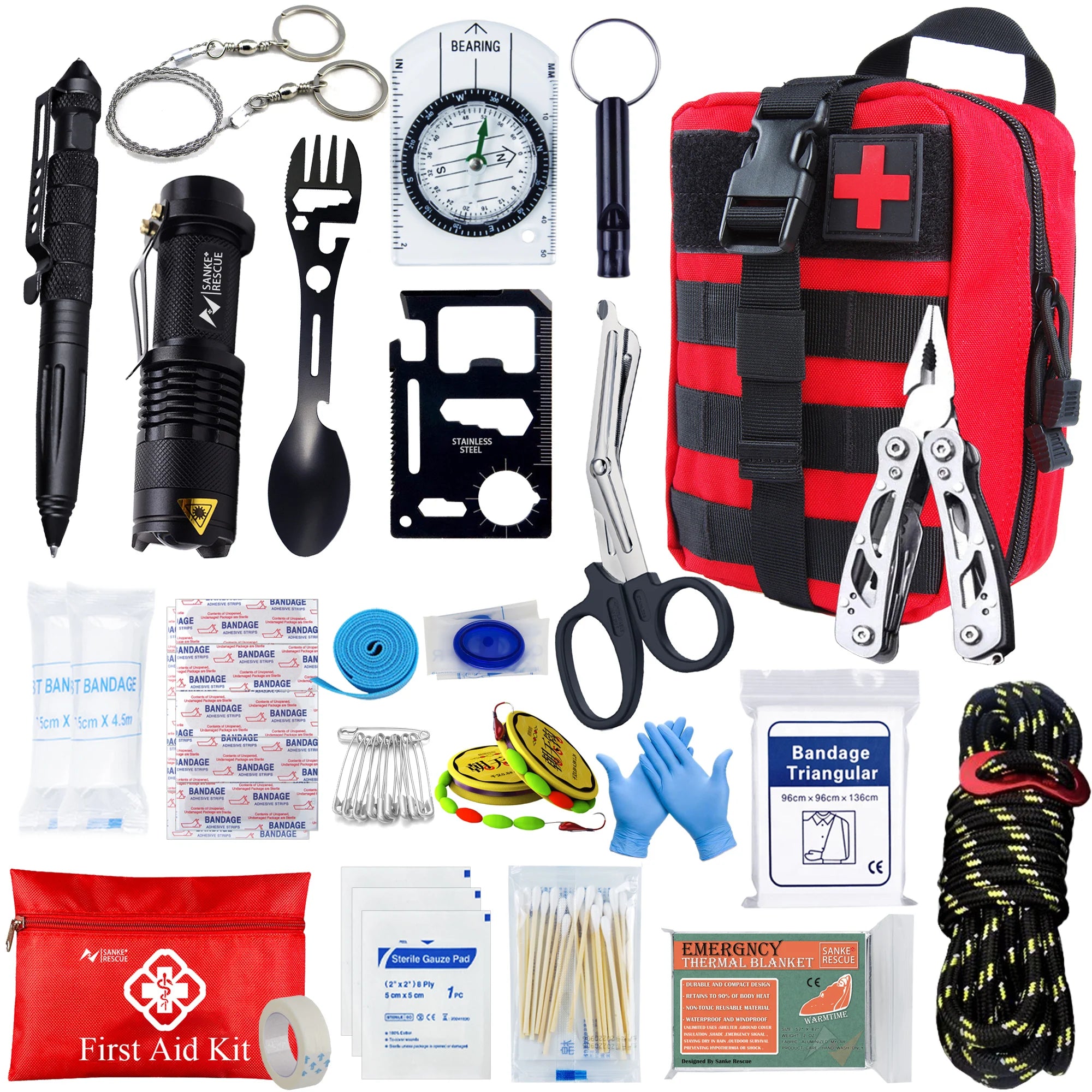 Survival &amp; First Aid Kit 24-in-1