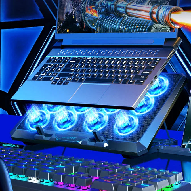 Laptop cooling pad with 12 fans