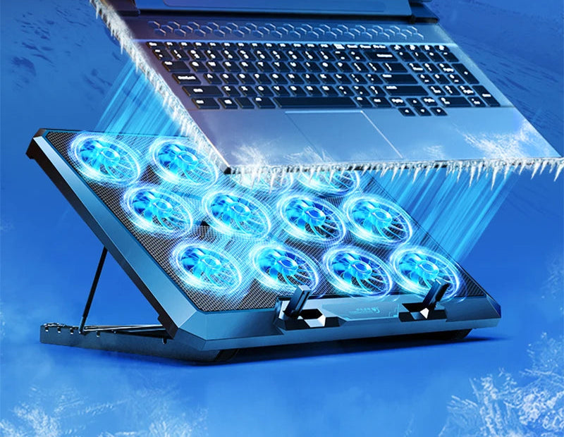 Laptop cooling pad with 12 fans