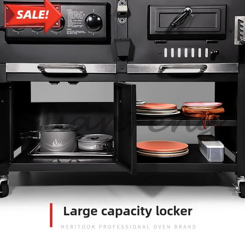 Professional gas and charcoal grill
