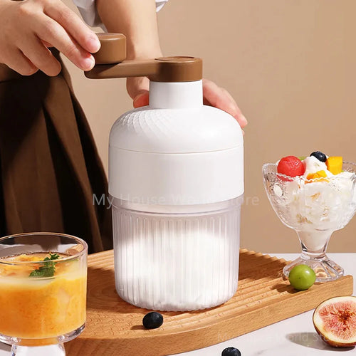 Manual shaved ice machine