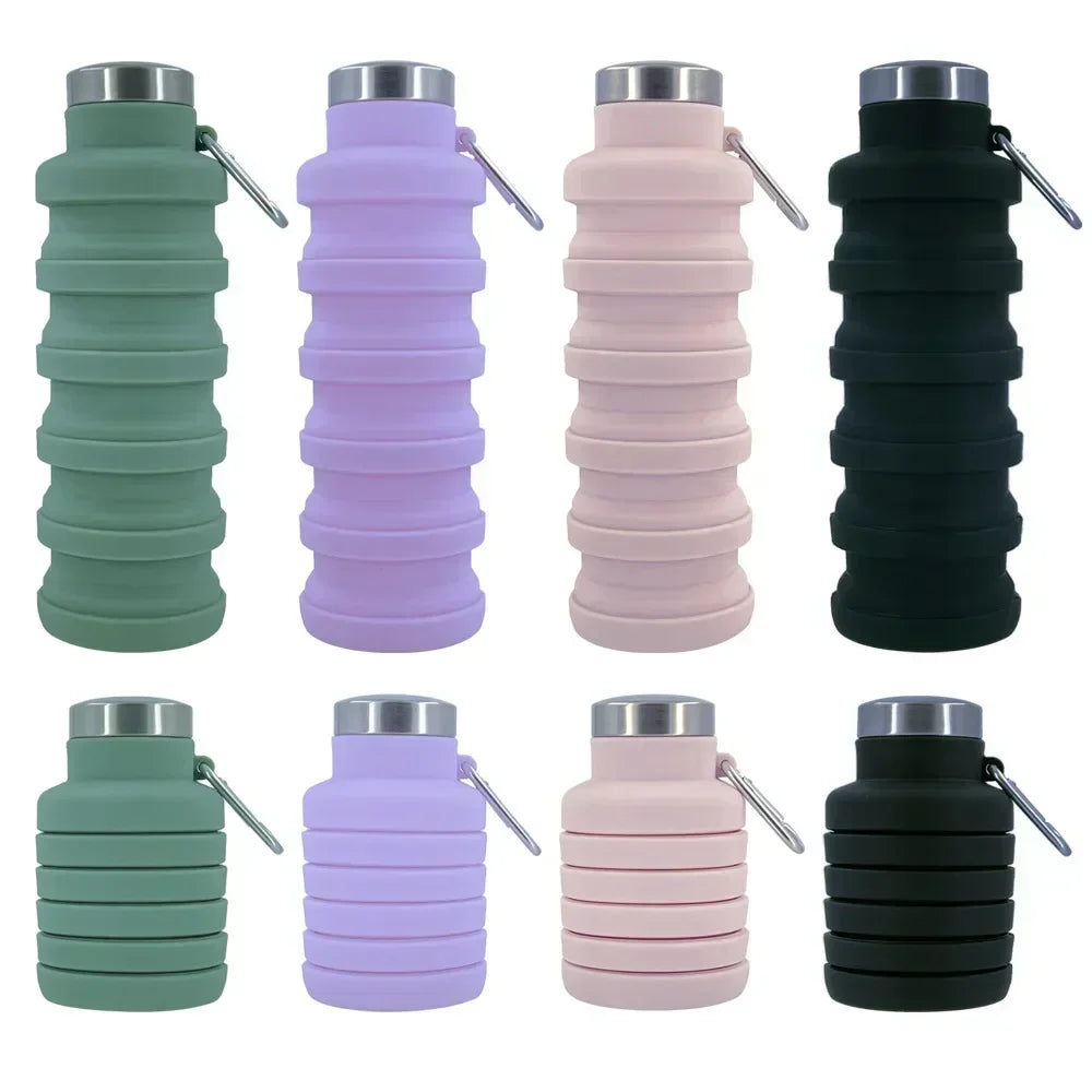 Foldable silicone drinking bottle