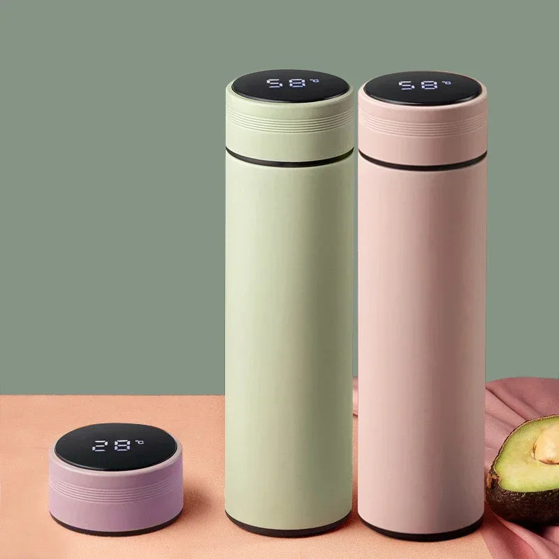 Thermos bottle with temperature display