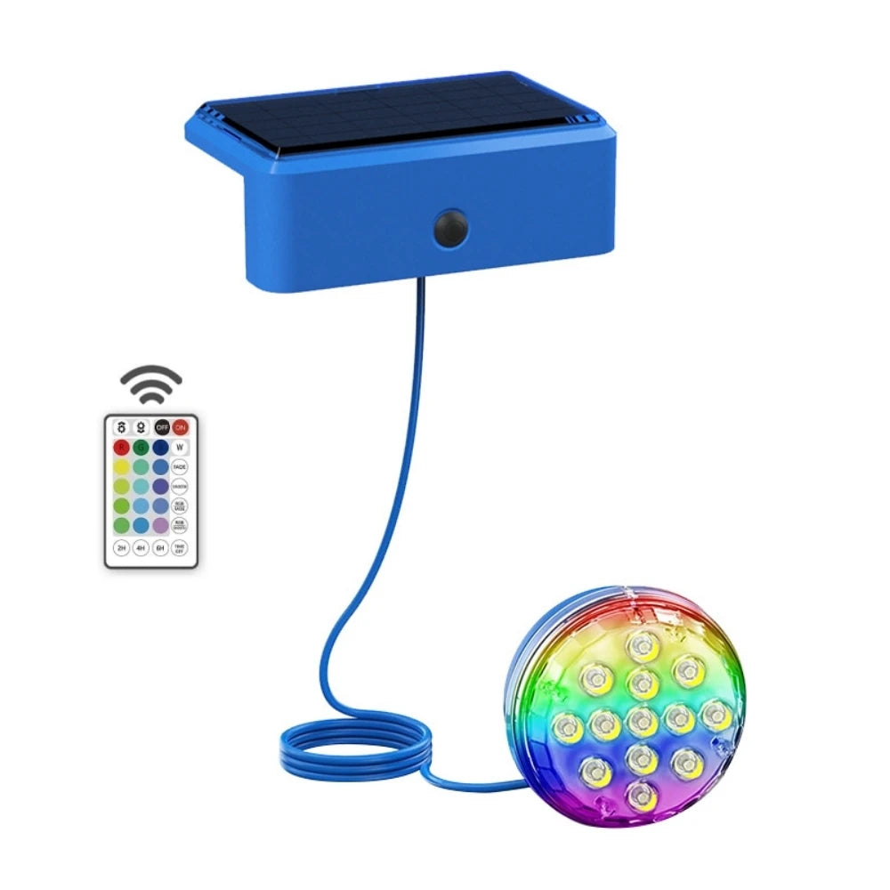 Solar underwater pool light with remote control