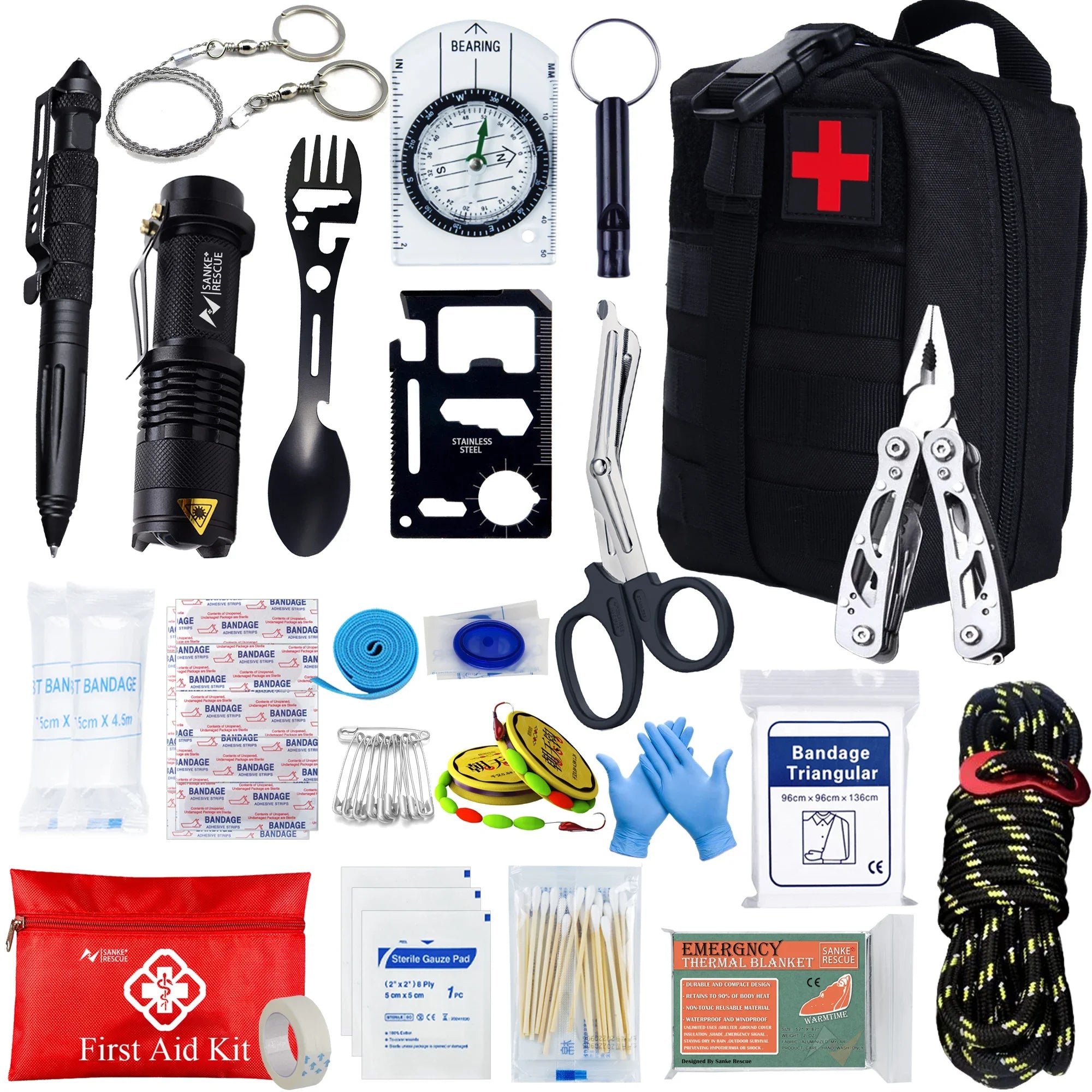 Survival &amp; First Aid Kit 24-in-1