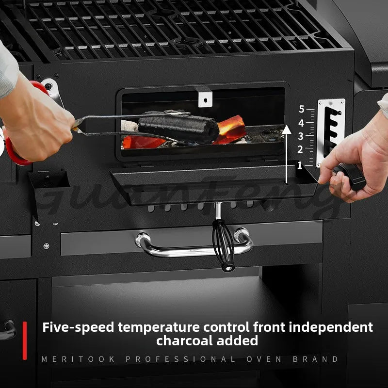 Professional gas and charcoal grill
