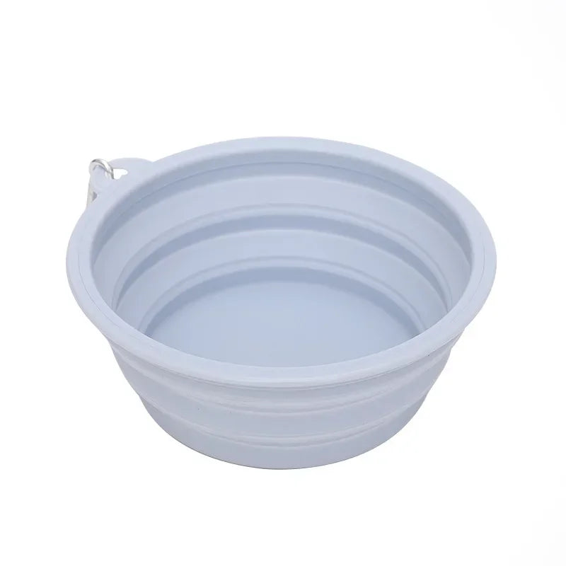 Foldable pet silicone bowl with carabiner (350ml, 650ml, 1000ml)