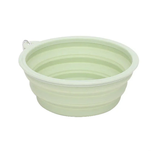 Foldable pet silicone bowl with carabiner (350ml, 650ml, 1000ml)