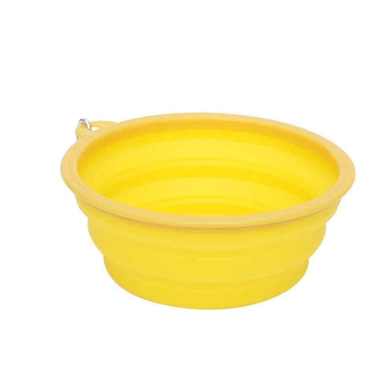Foldable pet silicone bowl with carabiner (350ml, 650ml, 1000ml)