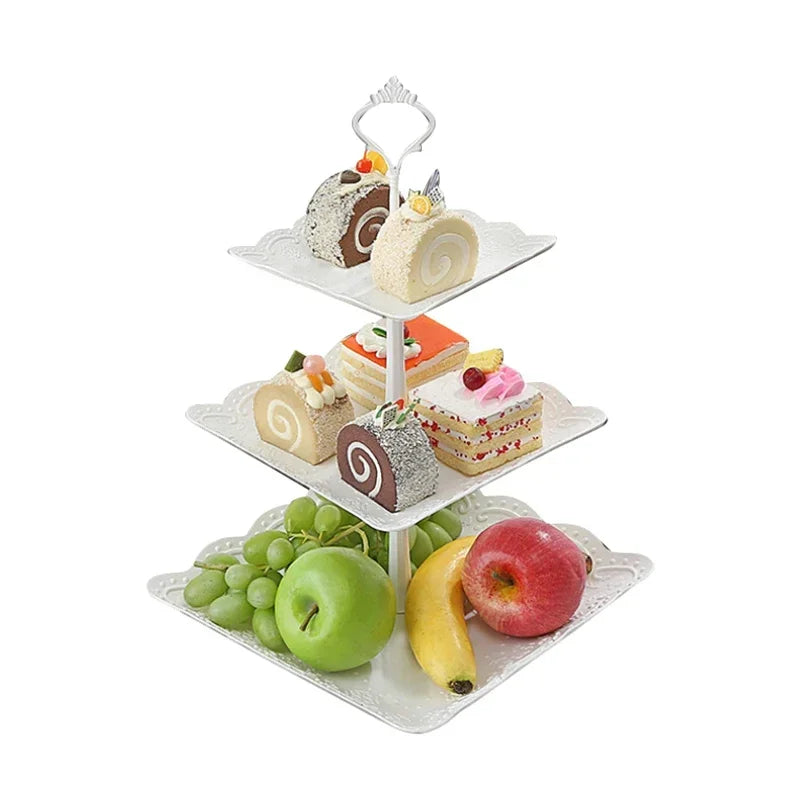 European 3-tier fruit and cake stand