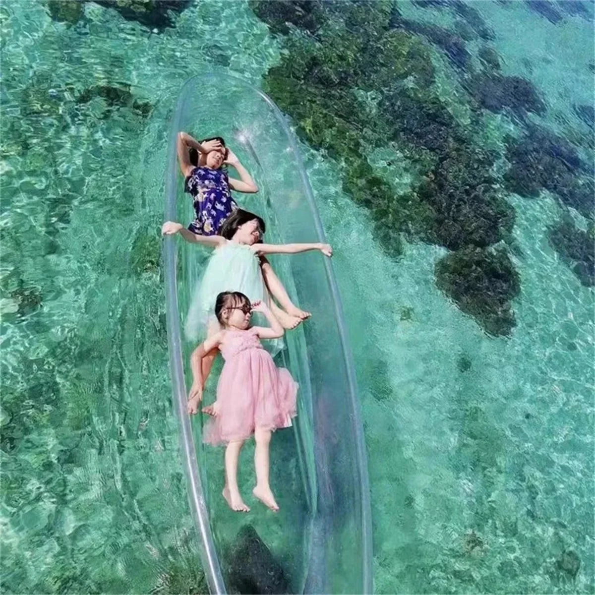 Transparent polycarbonate kayak